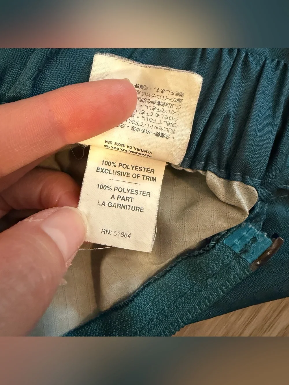 Patagonia Vintage, Full Zip, Rain Windbreaker Pants, Outdoor Shell Blue | W S
